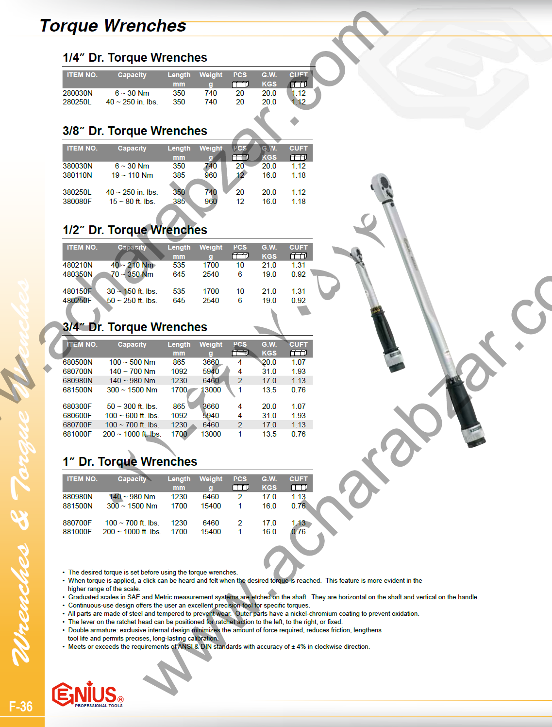 ترکمتر,جنیوس,300,1500,Genius,Torque wrench,6801500N